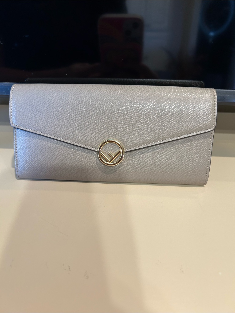 Fendi F Continental Envelope Wallet Gold Hardware